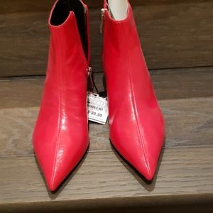Zara Red Kitten Heel Bootie- 35